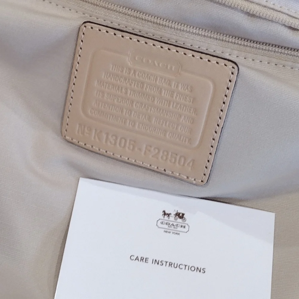 NWT Coach Signature Stripe 12 CM Tote
